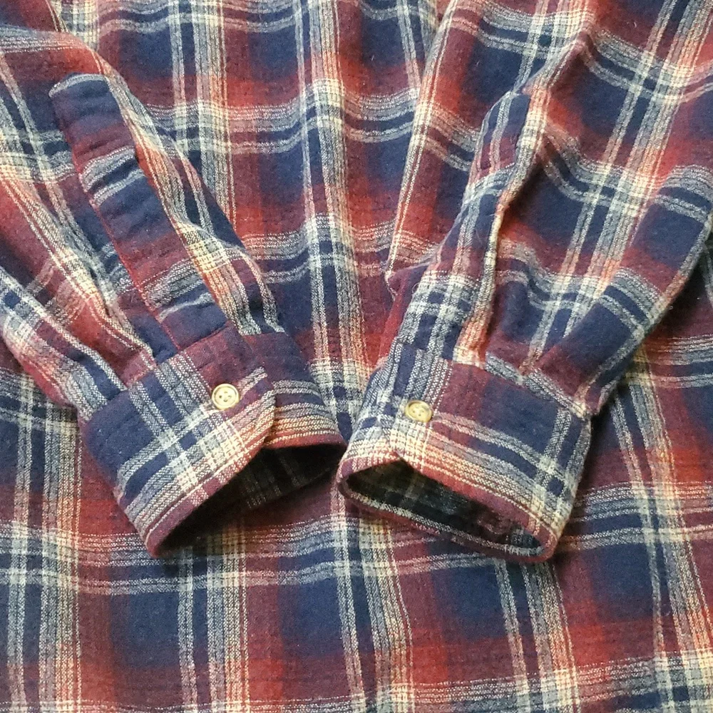 PENDLETON Mens Sz XL Plaid Wool Long Sleeve Button Down Shirt Blue Red Washable - Picture 9 of 9